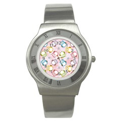 Owl Bird Cute Pattern Stainless Steel Watch by Nexatart