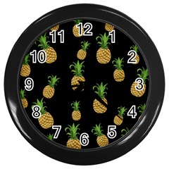 Pineapples Wall Clocks (black) by Valentinaart