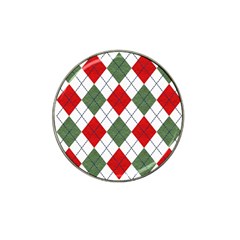 Red Green White Argyle Navy Hat Clip Ball Marker by Nexatart