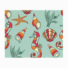 Seahorse Seashell Starfish Shell Small Glasses Cloth (2-side) by Nexatart