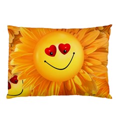 Smiley Joy Heart Love Smile Pillow Case by Nexatart