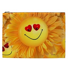 Smiley Joy Heart Love Smile Cosmetic Bag (xxl)  by Nexatart