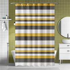 Textile Design Knit Tan White Shower Curtain 48  X 72  (small)  by Nexatart