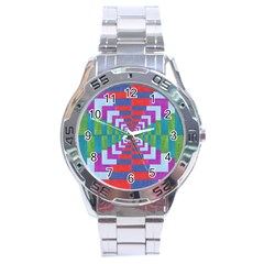 Texture Fabric Textile Jute Maze Stainless Steel Analogue Watch by Nexatart