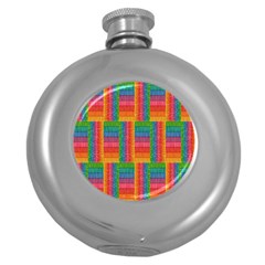 Texture Surface Rainbow Festive Round Hip Flask (5 Oz) by Nexatart