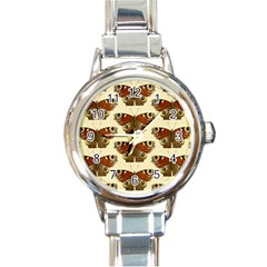 Butterfly Butterflies Insects Round Italian Charm Watch by Amaryn4rt