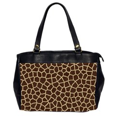 Giraffe Animal Print Skin Fur Office Handbags (2 Sides)  by Amaryn4rt