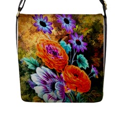 Flowers Artwork Art Digital Art Flap Messenger Bag (l)  by Amaryn4rt