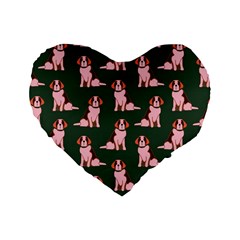 Dog Animal Pattern Standard 16  Premium Heart Shape Cushions by Amaryn4rt