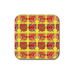 Funny Faces Rubber Coaster (square)  by Amaryn4rt