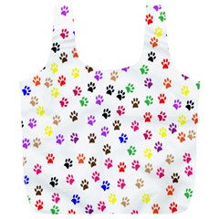 Paw Prints Background Full Print Recycle Bags (l)  by Amaryn4rt