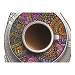 Ethnic Pattern Ornaments And Coffee Cups Vector Double Sided Flano Blanket (Mini)  35 x27  Blanket Front