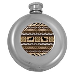 African Vector Patterns  Round Hip Flask (5 Oz) by Amaryn4rt