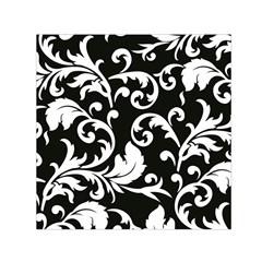 Vector Classical Traditional Black And White Floral Patterns Small Satin Scarf (square) by Amaryn4rt