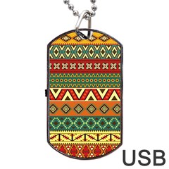 Mexican Folk Art Patterns Dog Tag Usb Flash (one Side) by Amaryn4rt