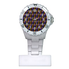 Seamless Prismatic Line Art Pattern Plastic Nurses Watch by Amaryn4rt