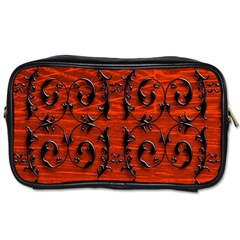 3d Metal Pattern On Wood Toiletries Bags by Amaryn4rt