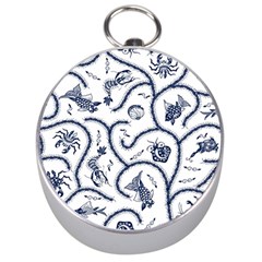 Fish Pattern Silver Compasses by Simbadda