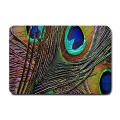 Peacock Feathers Small Doormat  by Simbadda