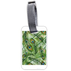 Peacock Feathers Pattern Luggage Tags (one Side)  by Simbadda