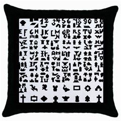 Anchor Puzzle Booklet Pages All Black Throw Pillow Case (black) by Simbadda