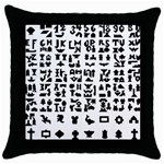 Anchor Puzzle Booklet Pages All Black Throw Pillow Case (Black) Front