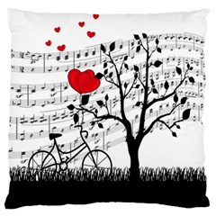 Love Song Large Flano Cushion Case (one Side) by Valentinaart