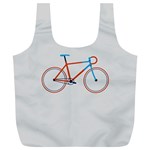 Bicycle Sports Drawing Minimalism Full Print Recycle Bags (L)  Back