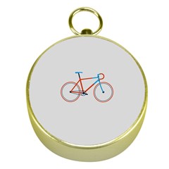 Bicycle Sports Drawing Minimalism Gold Compasses by Simbadda