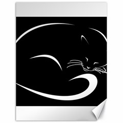 Cat Black Vector Minimalism Canvas 18  X 24   by Simbadda