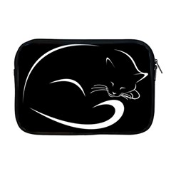 Cat Black Vector Minimalism Apple Macbook Pro 17  Zipper Case by Simbadda