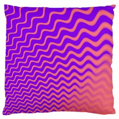 Pink And Purple Large Cushion Case (one Side) by Simbadda