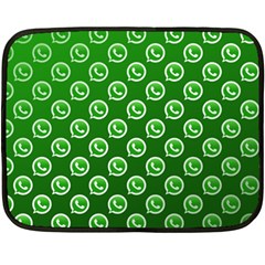 Whatsapp Logo Pattern Fleece Blanket (mini) by Simbadda