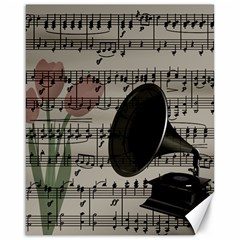 Vintage Music Design Canvas 16  X 20   by Valentinaart