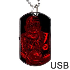 Warrior - Red Dog Tag Usb Flash (two Sides) by Valentinaart