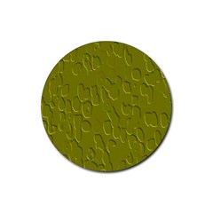 Olive Bubble Wallpaper Background Rubber Coaster (round)  by Simbadda