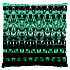 Green Triangle Patterns Large Cushion Case (one Side) by Simbadda