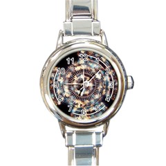 Science Fiction Background Fantasy Round Italian Charm Watch by Simbadda