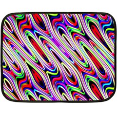 Multi Color Wave Abstract Pattern Fleece Blanket (mini) by Simbadda