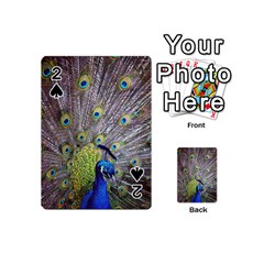 Peacock Bird Feathers Playing Cards 54 (mini)  by Simbadda