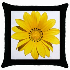 Transparent Flower Summer Yellow Throw Pillow Case (black) by Simbadda