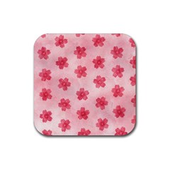 Watercolor Flower Patterns Rubber Coaster (square)  by TastefulDesigns