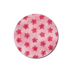 Watercolor Flower Patterns Rubber Round Coaster (4 Pack)  by TastefulDesigns