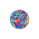 Colorful Abstract Triangle Shapes Background Golf Ball Marker Front