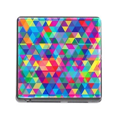 Colorful Abstract Triangle Shapes Background Memory Card Reader (square) by TastefulDesigns