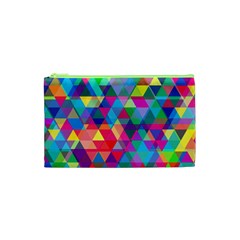 Colorful Abstract Triangle Shapes Background Cosmetic Bag (xs) by TastefulDesigns