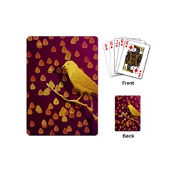 Bird Design Wall Golden Color Playing Cards (mini)  by Simbadda