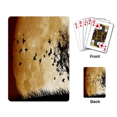 Birds Sky Planet Moon Shadow Playing Card by Simbadda