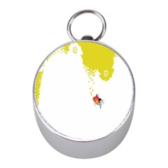 Fish Underwater Yellow White Mini Silver Compasses by Simbadda