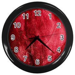 Red Background Texture Wall Clocks (black) by Simbadda